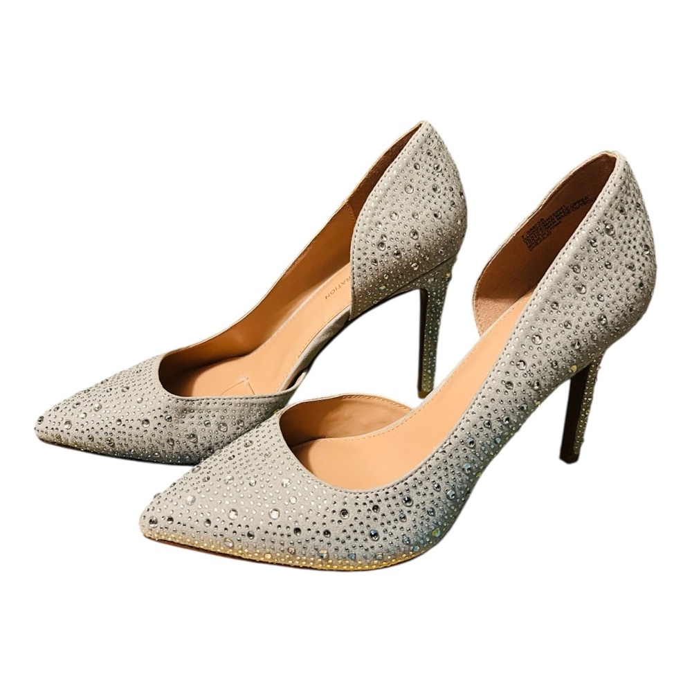 BCBGeneration Sparkling Silver Heels